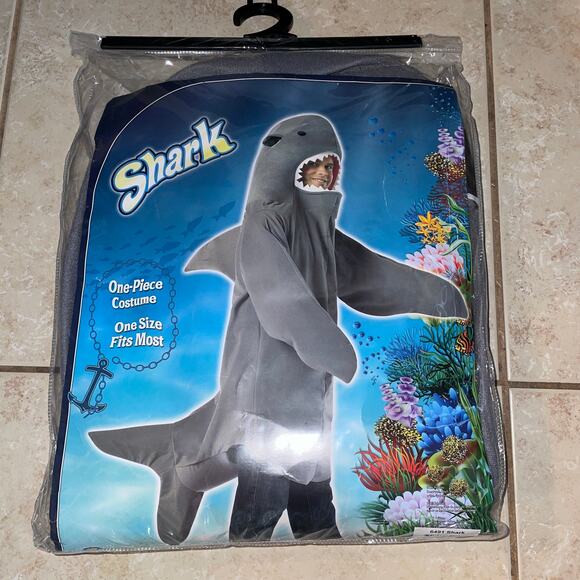 ADULT KILLER GREAT WHITE SHARK  FUN BEACH PARTY HALLOWEEN COSTUME NEW - Picture 1 of 2